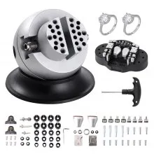 VEVOR Ball Vise, 3" Engraving Setting Tool, 360° Rotation Engraving Block Vise, 70 PCS Attachment Jewelry Engraving Block Tools Standard Block for Gemstone Inlay and Small-Scale Engraving