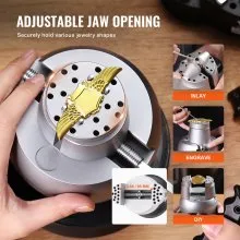 VEVOR Ball Vise, 5" Engraving Setting Tool, 360° Rotation Engraving Block Vise, 35 PCS Attachment Jewelry Engraving Block Tools Standard Block for Gemstone Inlay and Small-Scale Engraving