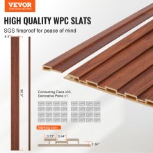 VEVOR Wood Slat Acoustic Panels 8 PCS 96 x 6 inch for Modern Wall Black Walnut