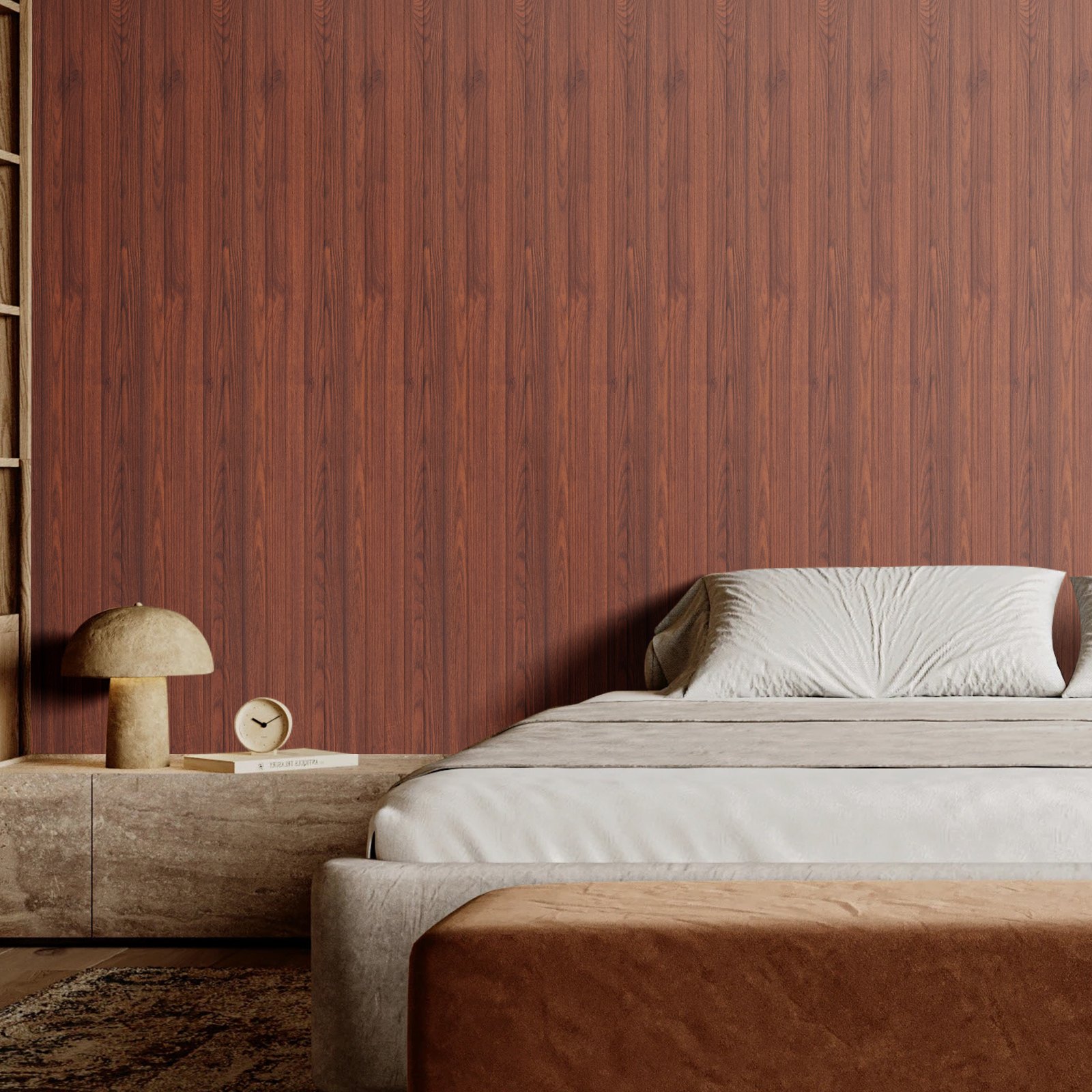 VEVOR Wood Slat Acoustic Panels, 8 PCS 96 x 6 inch, WPC Accent Wooden Wall Panels for Modern Interior Wall, Faux Wood Wall Board Panels for Stylish Decor and Noise Reduction, Black Walnut