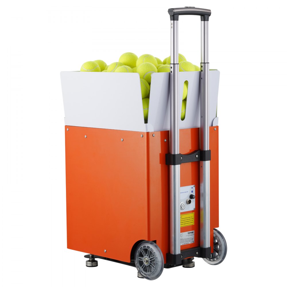 Lanzapelotas de tenis VEVOR, lanzador automático portátil de pelotas de tenis, con capacidad para 100 pelotas, ejercicios multimodo con 5 motores, más de 2 horas de juego, batería recargable, control remoto por aplicación.