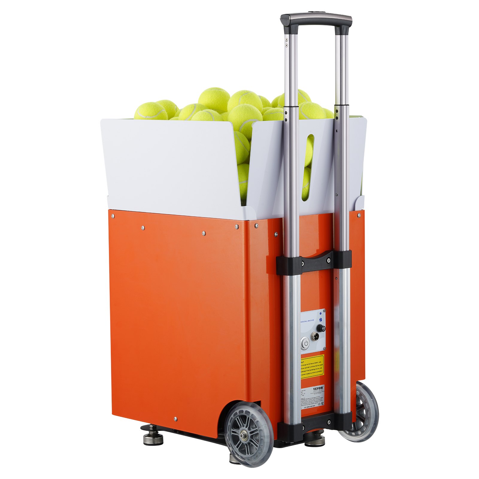 Lanzapelotas de tenis VEVOR, lanzador automático portátil de pelotas de tenis, con capacidad para 100 pelotas, ejercicios multimodo con 5 motores, más de 2 horas de juego, batería recargable, control remoto por aplicación.