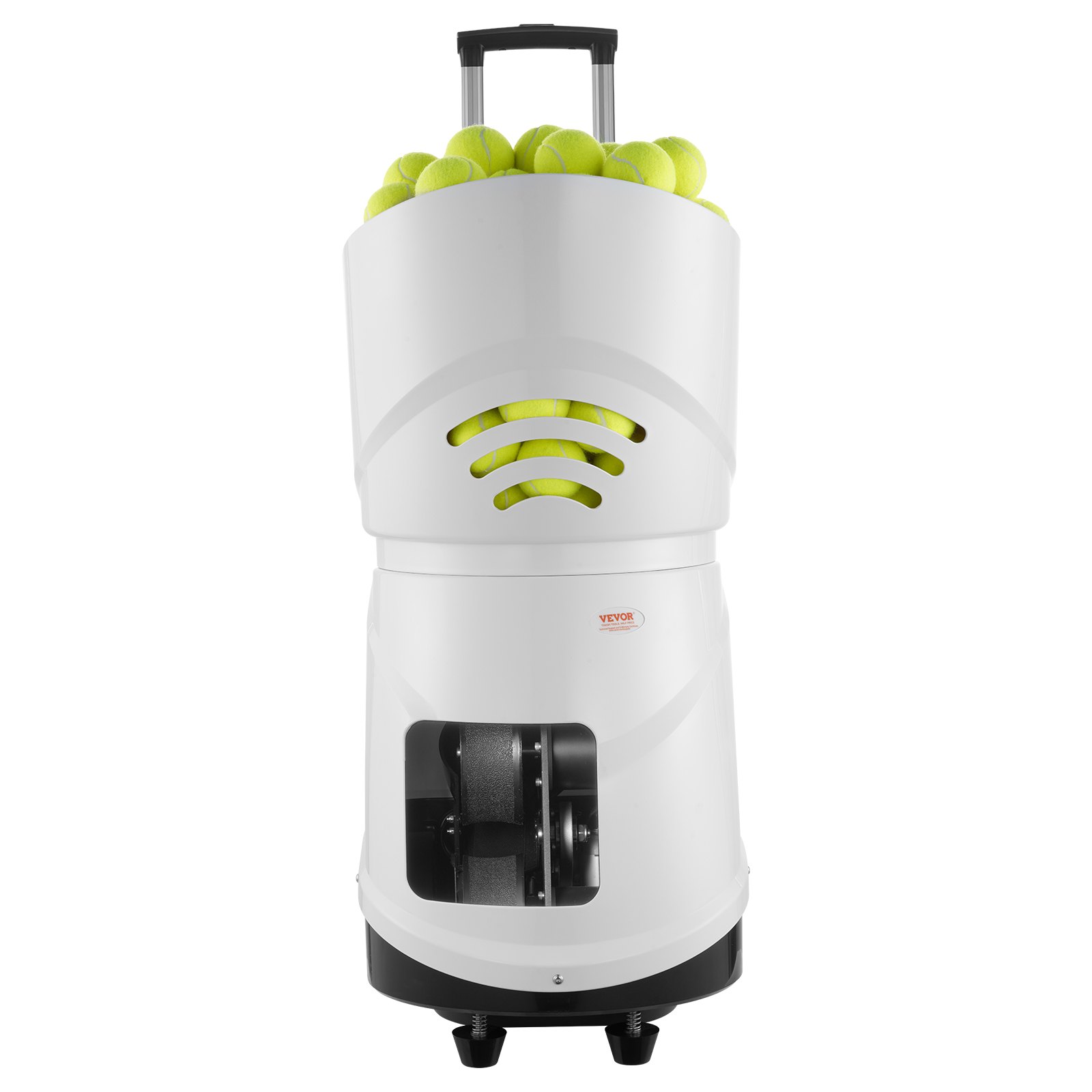 VEVOR Tennis Ball Machine, Automatic Portable Tennis Ball Launcher, 150 Balls Tennis Training Practice Thrower, 5 Motors Multi-Mode Drills, 2+ Hours Play, Rechargeable Battery, App Remote Control