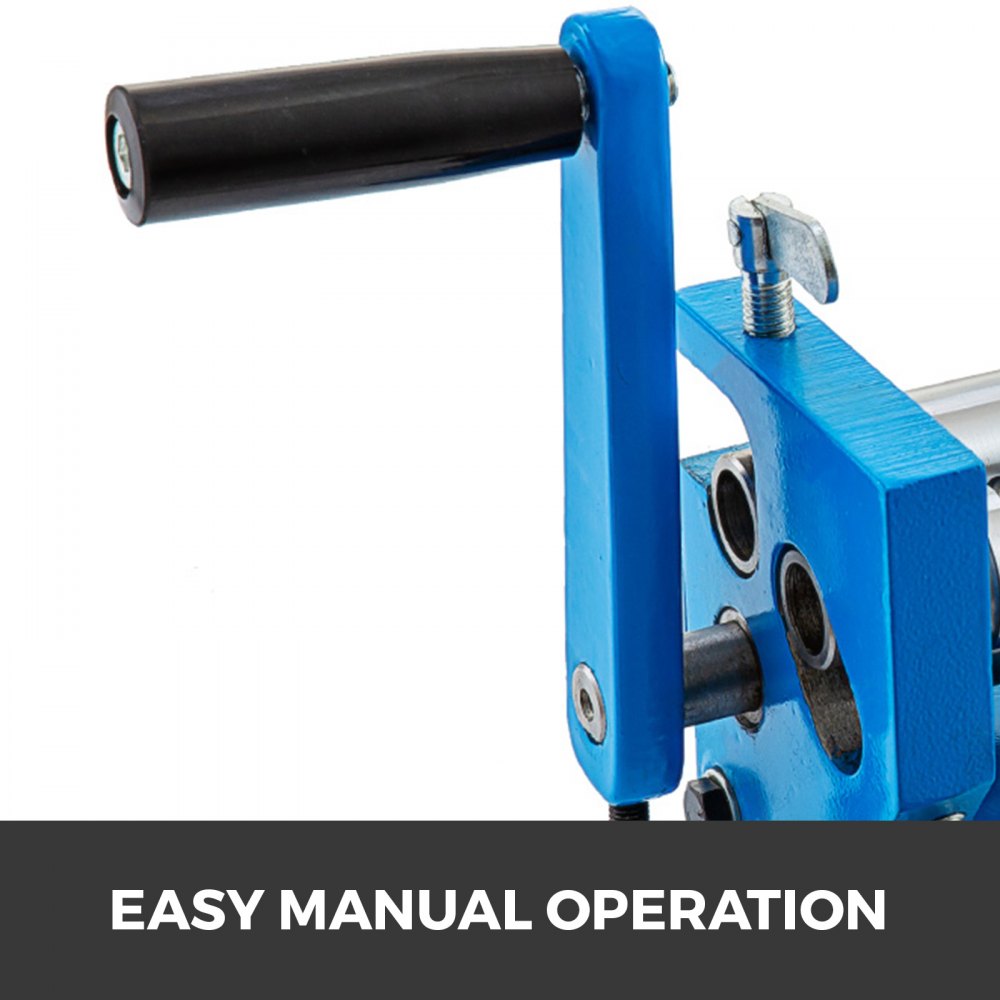 VEVOR slip roll machine with a blue handle for easy manual operation.