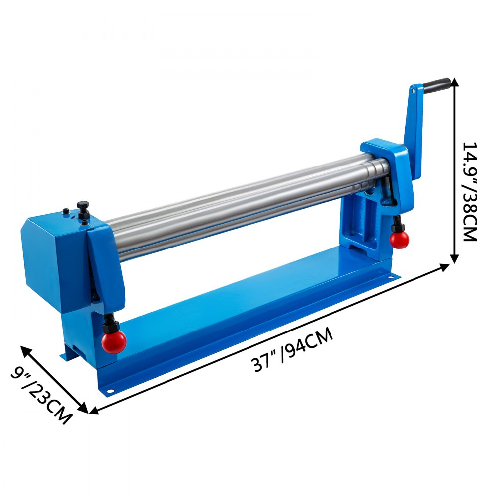 VEVOR RB 610 Sheet Metal Roller Slip for Screw Clamp Roll Machine Plate Roll Manual Wire Cylinders Tubes Roller Press 570mm (Max. Workpiece Thickness 1.2mm, Rollers High Carbon Steel)