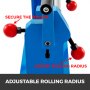 VEVOR slip roll machine with adjustable rolling radius and secure roller feature.
