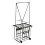 VEVOR Tennis Ball Hopper, Holds 75 Tennis Balls, Pickleball Basket Cart with Wheels for Easy Pick Up, Portable Pickleball Caddy with Heavy-Duty Construction, Handle, for Training Carrying Storage
