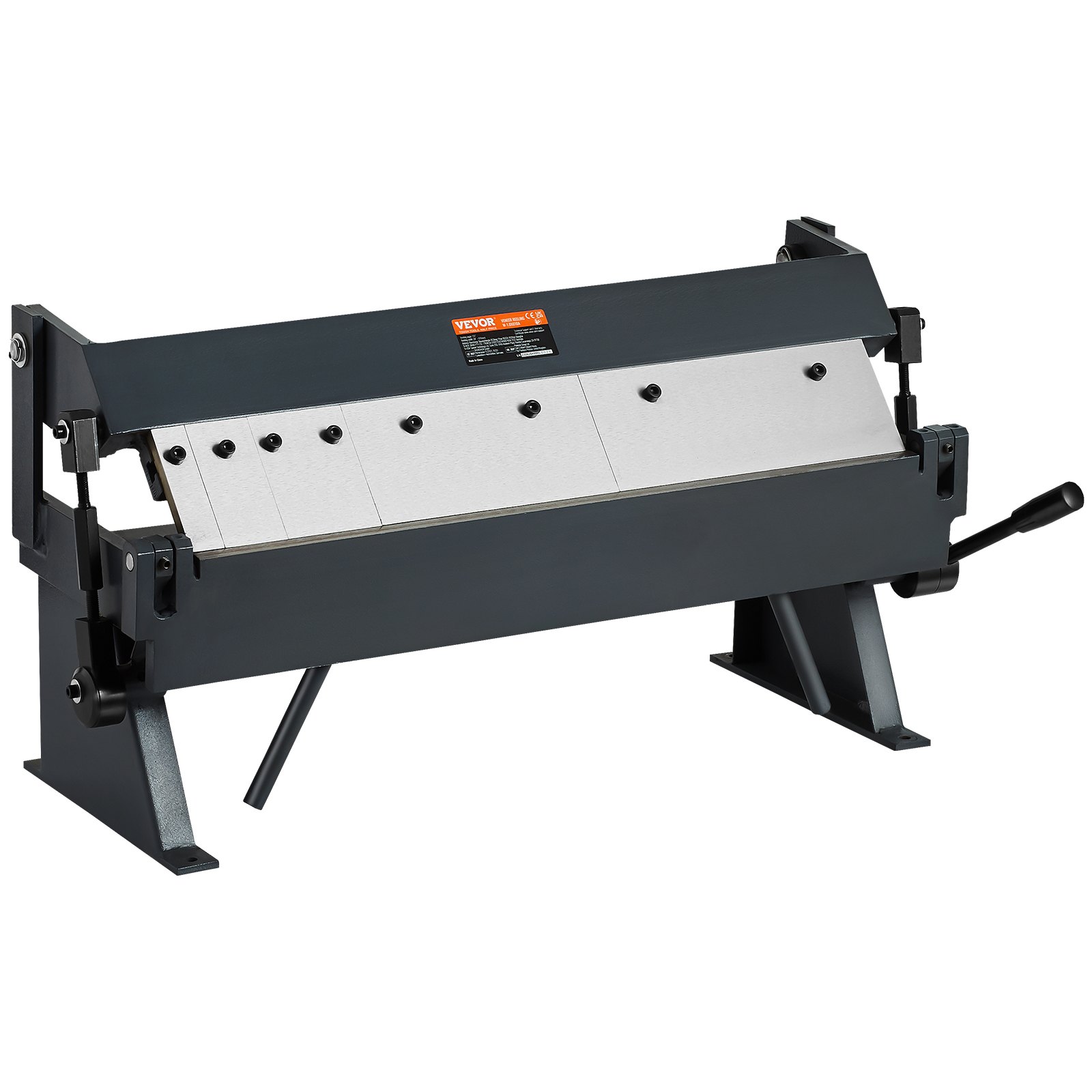 VEVOR Box and Pan Brake, 24-Inch, 0-130 Degrees Sheet Metal Bending Brake, Portable Metal Bender with 20 Gauge Low Carbon Steel 14 Gauge Aluminum Capacity, 5 Adjustable Fingers for Metal Bending