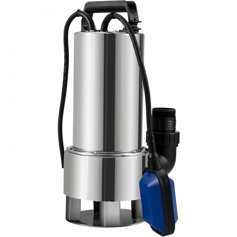 VEVOR Submersible Water Pump, 1300W 20000L/H, with 10 m Cord and Automatic Tethered Float Switch, Stainless Steel and Cast Iron for Dirty or Clean, Empty Garden Ponds, Swimming Pools, Hot Tubs