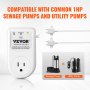 VEVOR Sump Pump Alarm With Dual Sensors Loud Alarm Long Cable for Sewage Pits