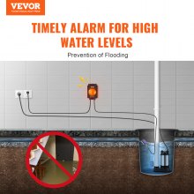 VEVOR Sump Pump Alarm With 16.4ft Level Float Switch Loud Alarm LED Indicator