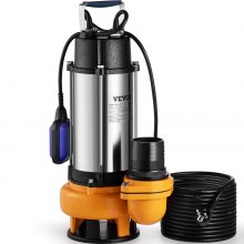 Pompă de apă submersibilă VEVOR, 2200W 60000L/H, cu cablu de 10 m și întrerupător automat cu plutitor, portabil din oțel inoxidabil pentru murdar sau curat, inundații de scurgere, iazuri de grădină goale, piscine, căzi cu hidromasaj