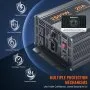 VEVOR 2500W Sump Pump Battery Backup System, LCD Display, Auto Switches to Battery Inverter Power for Continuous Sump Pump Operation, Sump Pump Battery Backup Inverter for Emergency and Power Outage