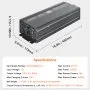 VEVOR 2500W Sump Pump Battery Backup System, LCD Display, Auto Switches to Battery Inverter Power for Continuous Sump Pump Operation, Sump Pump Battery Backup Inverter for Emergency and Power Outage