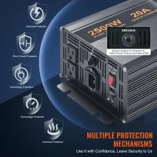 VEVOR 2500W Sump Pump Battery Backup System, LCD Display, Auto Switches to Battery Inverter Power for Continuous Sump Pump Operation, Sump Pump Battery Backup Inverter for Emergency and Power Outage