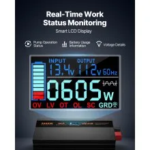 Sump Pump Battery Backup System 3000W LCD Auto Switches to Battery Inverter