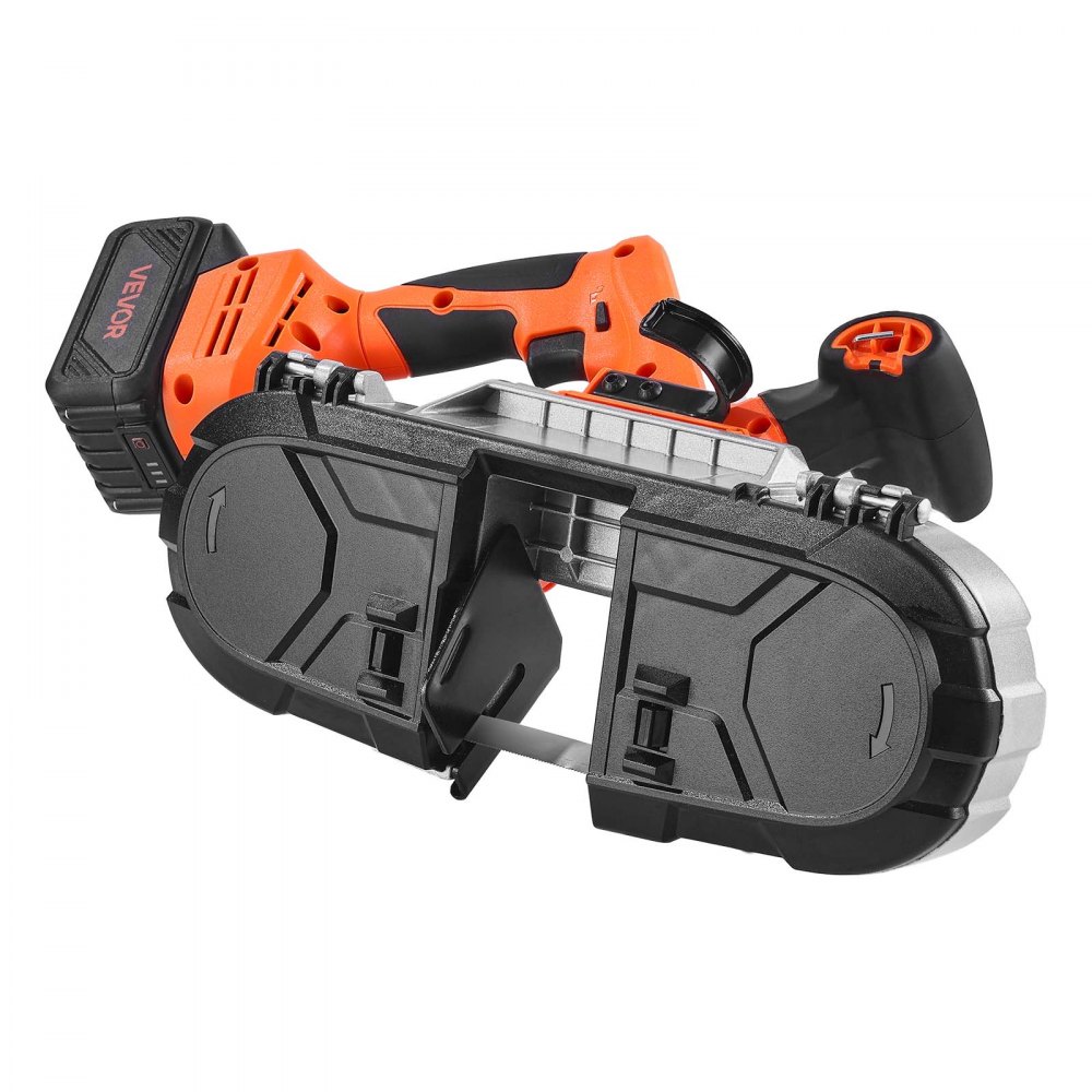 VEVOR 20V Portable Band Saw Kit, 65 x 65 mm Cutting Depth, AC 220V, 360W Bandsaw with Brushless Motor, 4.0 Ah Battery, Cordless and Compact Portaband, 0-192 m/min Variable Speed, for Cutting Metal, Wood