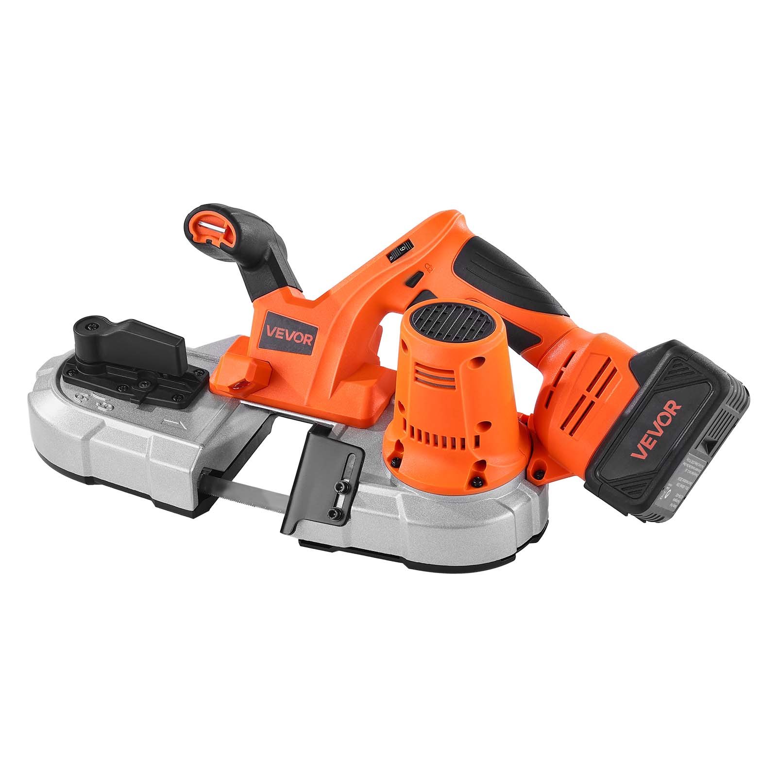 VEVOR 20V Portable Band Saw Kit, 65 x 65 mm Cutting Depth, AC 220V, 360W Bandsaw with Brushless Motor, 4.0 Ah Battery, Cordless and Compact Portaband, 0-192 m/min Variable Speed, for Cutting Metal, Wood