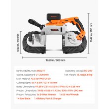 20V 5-Inch Deep Cut Variable Speed Brushless Portable Cordless Band Saw Kit