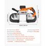 VEVOR 20V Portable Band Saw Kit, 127 mm x 115 mm Cutting Depth, AC 220V, 360W Bandsaw with Brushless Motor, 4.0 Ah Battery, Cordless and Compact Portaband, 0-120 m/min Variable Speed, for Cutting Metal, Wood