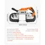 VEVOR Portable Band Saw, 127 mm x 115 mm Cutting Depth, 360W Bandsaw with Brushless Motor, Cordless and Compact Portaband, Hang Hooks, 0-120 m/min Variable Speed for Cutting Metal, Wood (Bare Tool Only)