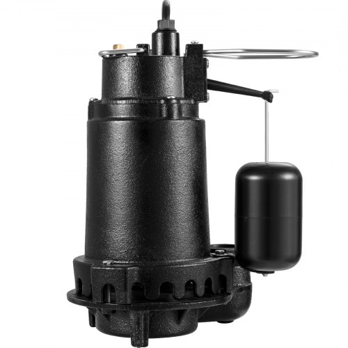 VEVOR Sump Pump, 1 HP 5600 GPH, Submersible Cast Iron Water Pump, 1-1/2" Discharge With 1-1/4" Adaptor, Automatic Integrated Vertical Float Switch, for Indoor Basement Water Basin, Black