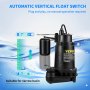 VEVOR 1HP Sewage Pump, 5600 GPH Cast Iron Submersible Sump Pump with Automatic Snap-action Float Switch, Heavy-Duty Submersible Sewage, Effluent Pump for Septic Tank, Basement, Flooding Area