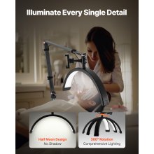 Half Moon Light for Esthetician 2 in 1 LED Floor and Desk Lamp Lash Light Arched