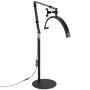 VEVOR Half Moon Light for Esthetician, 2 in 1 LED Floor and Desk Lamp Lash Light for Eyelash Extensions, Arched Eyelash Lamp with Phone Holder, Remote Control, for Beauty, Skincare, Eyebrows, Tattoo