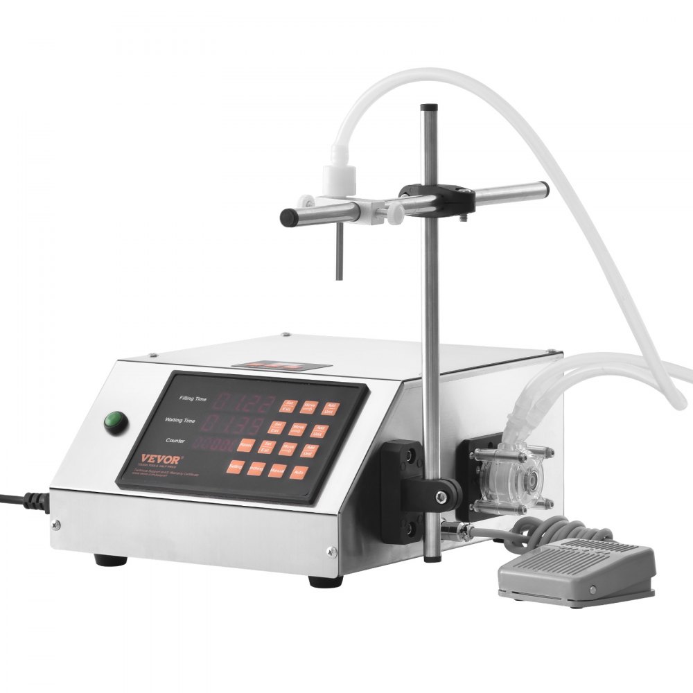 VEVOR Liquid Filling Machine, 5-650ml Filling Capacity, Automatic Bottle Filler Machine, Bottling Machine Peristaltic Pump Digital Control for Milk, Water, Wine, Beverage, Soy Sauce (Single Nozzle)