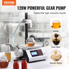 VEVOR Liquid Filling Machine, 50-5000 g Weighing Capacity, Automatic Bottle Filler Machine Bottling Machine Gear Pump Digital Control for Honey, Oil, Wine, Detergent, Viscous Liquids (Single Nozzle)