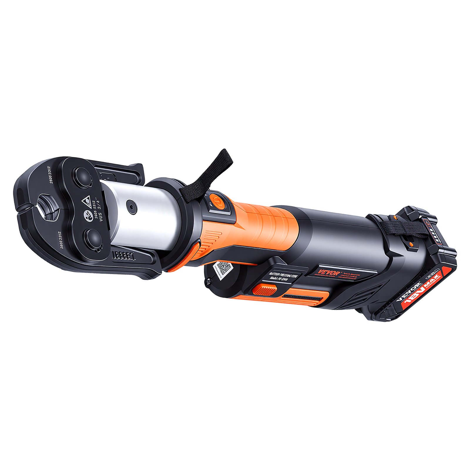 VEVOR Press Tool, 18V Electric Pipe Crimping Tool for 1/2”, 3/4”, 1”, 1 1/4", 1 1/2", 2" Copper Pipes, 32KN Press Tool Kit Compatible with ProPress - with Brushless Motor, 6 VUS Jaws, 2pcs 4AH Battery