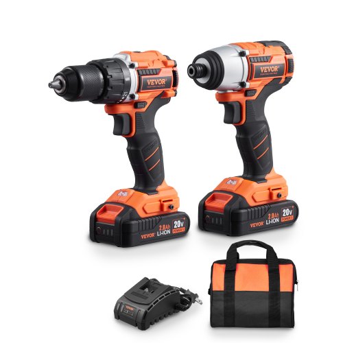 Tool Combo Kit Max 20V Cordless 2-Tool Power Combo Kit with 2.0 Ah Batteries