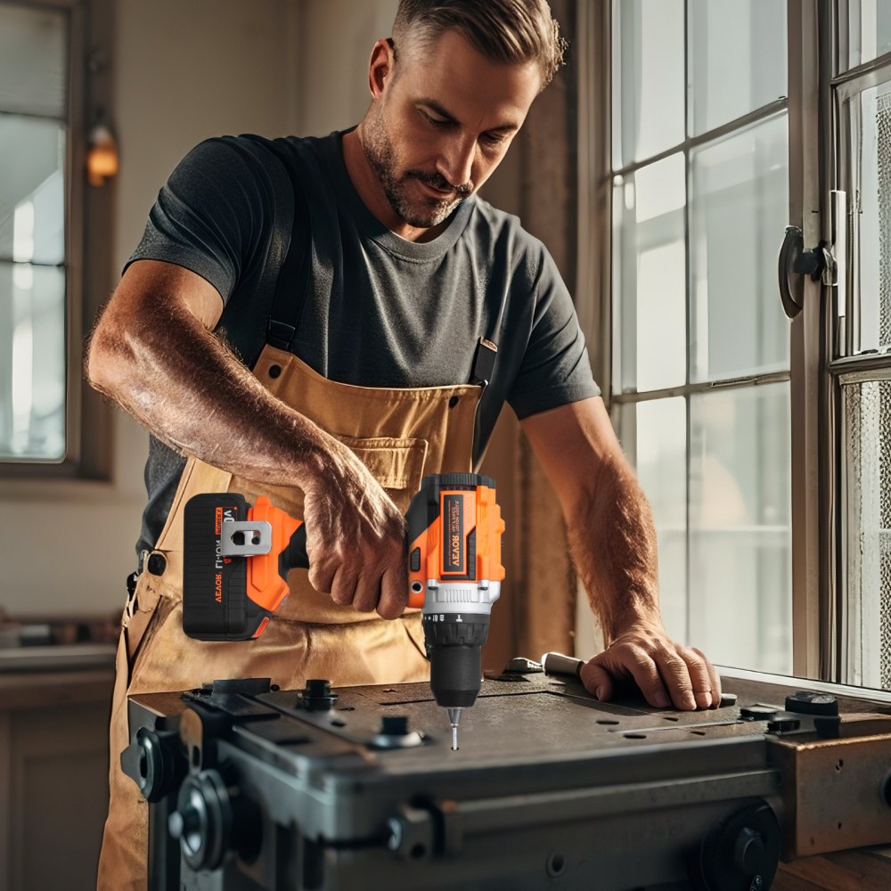VEVOR Tool Combo Kit, 20V Max Cordless 2-Tool Combo Kit, with 1/2 in Impact Drill, 1/4 in Impact Driver, Compact Cordless Power Tool Combo Kit with 4.0 Ah Batteries, Screws, Charger, and Cloth Bag