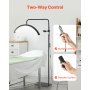 VEVOR Half Moon Light for Esthetician, 23 inch Dimmable LED Floor Lamp Lash Light for Eyelash Extensions, Arched Eyelash Lamp with Phone Holder, Remote Control, for Beauty, Skincare, Eyebrows, Tattoo