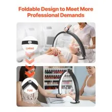 Lámpara de escritorio Nail Desk Light de 40 W con forma de media luna y soporte para teléfono con brillo ajustable