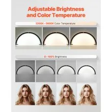 Lámpara de escritorio Nail Desk Light de 40 W con forma de media luna y soporte para teléfono con brillo ajustable