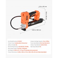 VEVOR Cordless Grease Gun 80,000 PSI 20V Battery Operated Grease Gun (Tool Only)