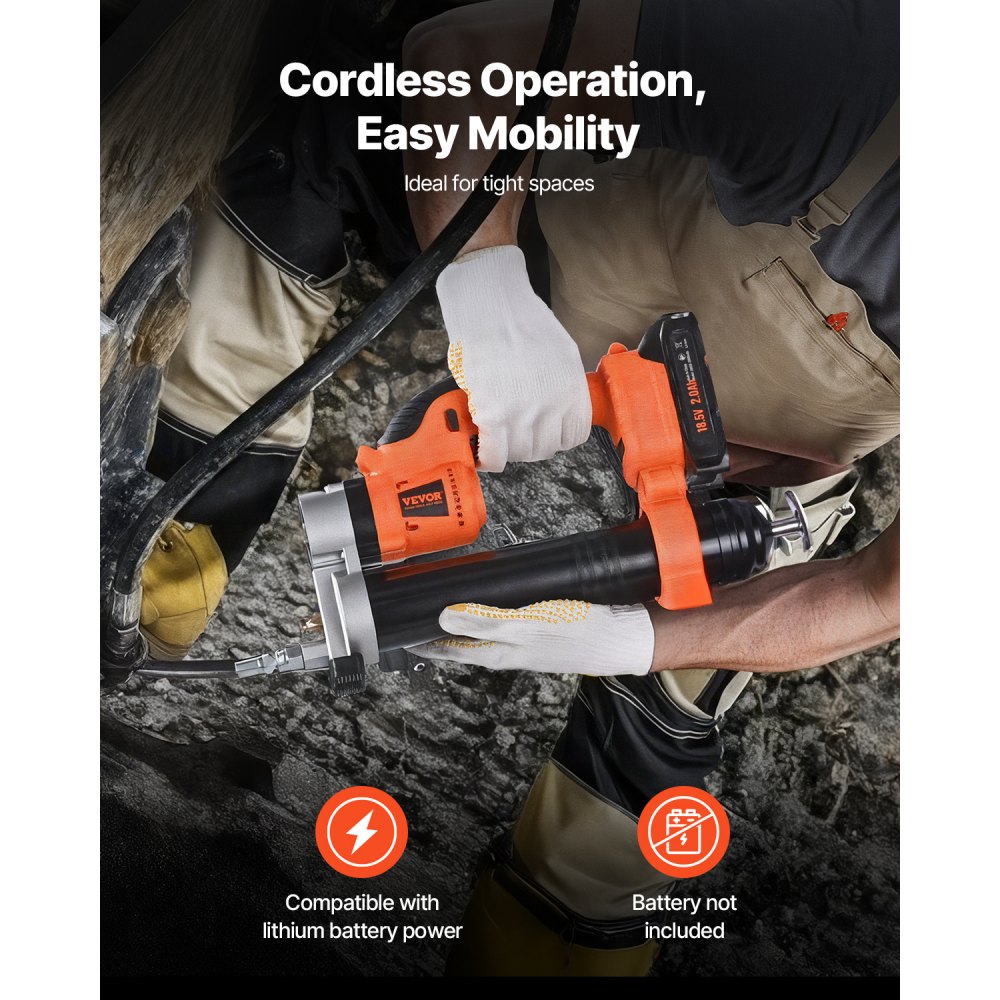 VEVOR Cordless Grease Gun, 8000 PSI Max Pressure, Electric Grease Gun with LED Light & 35.4-inch Long Hose, Compatible with 18V Makita Batteries, Suitable for Greasing Vehicles or Machines(Tool Only)