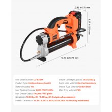 VEVOR Cordless Grease Gun 20V Electric Grease Gun Kit with Battery 30-inch Hose