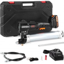 VEVOR Cordless Grease Gun, 20-Volt, 10,000 PSI, 39" Long Hose, Electric Grease Gun Kit Professional High Pressure Battery Powered Grease Gun with Carrying Case, Battery and Charger Included, Black