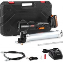 Pistolet à graisse sans fil VEVOR, 20 volts, 10 000 psi, tuyau de 39 po de long, kit de pistolet à graisse électrique Pistolet à graisse professionnel à batterie haute pression avec étui de transport, batterie et chargeur inclus, noir