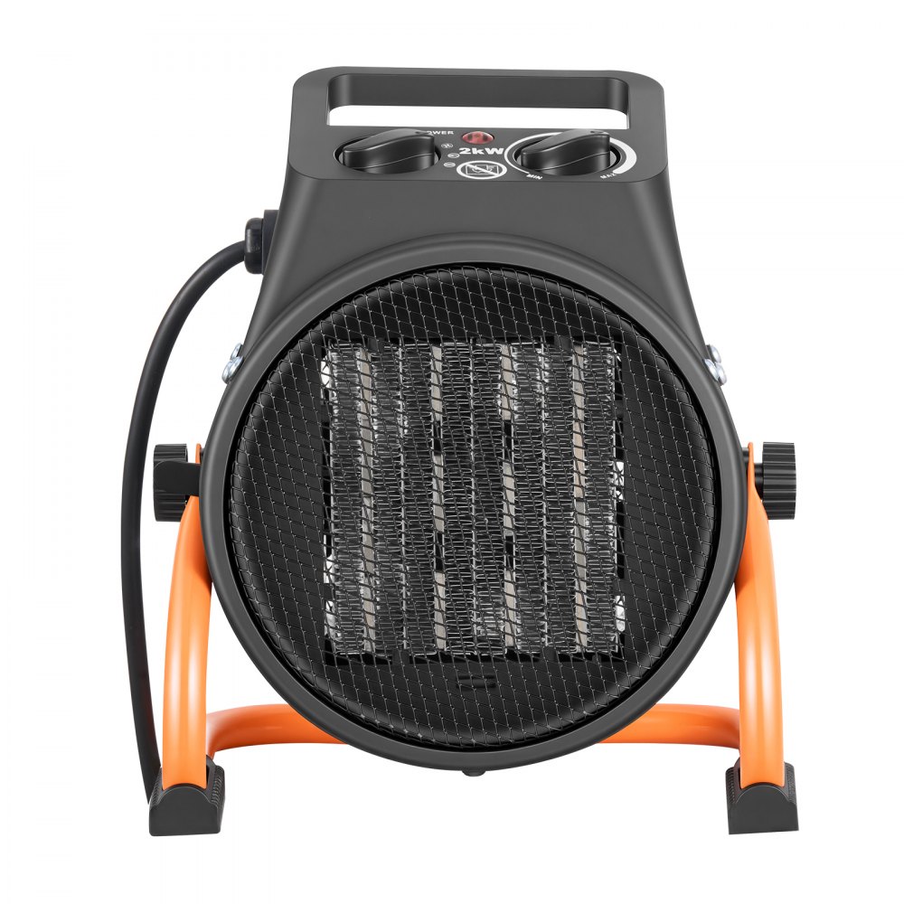VEVOR Greenhouse Heater, 2000W Electric PTC Space Heater with Fan, Low & High Heat Modes, 15° Adjustable Angle, Overheat Protection, Portable for Grow Tent, Small Greenhouse, Flower Room, Home Office