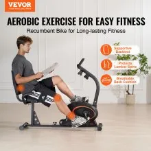 VEVOR Recumbent Exercise Bike Magnetic Resistance Stationary Bike Adult Senior