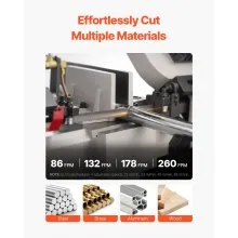 VEVOR Metal Horizontal Band Saw 1.1 KW, 7 X 12 In Cutting Capacity 4 Speeds Variable Speed Bandsaw 220V Horizontal & Vertical Cutting for Multiple Metal Materials, Wood, and Plastic