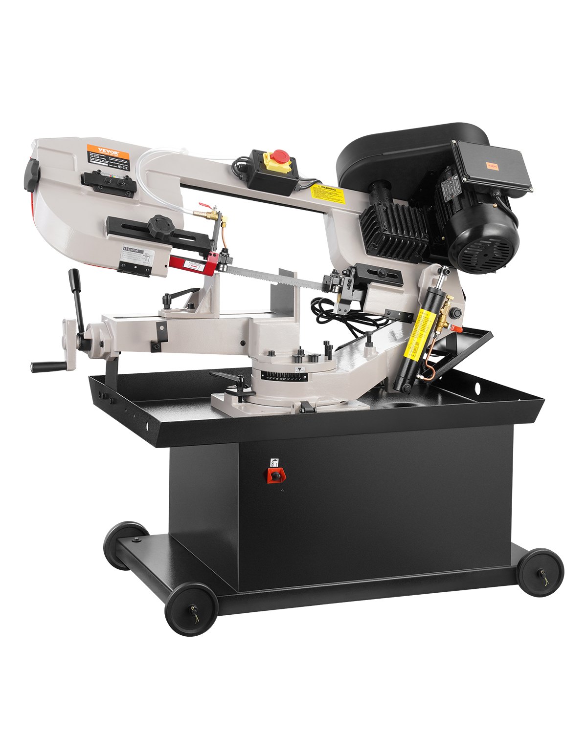 VEVOR Metal Horizontal Band Saw, 7 x 8.25 in Rectangular Cutting Capacity, 110/220V Vertical Cutting Bandsaw with 1.1 kW Motor, 0-45° Angle Adjustment, Variable Speed, for Metal, Wood, and Plastic