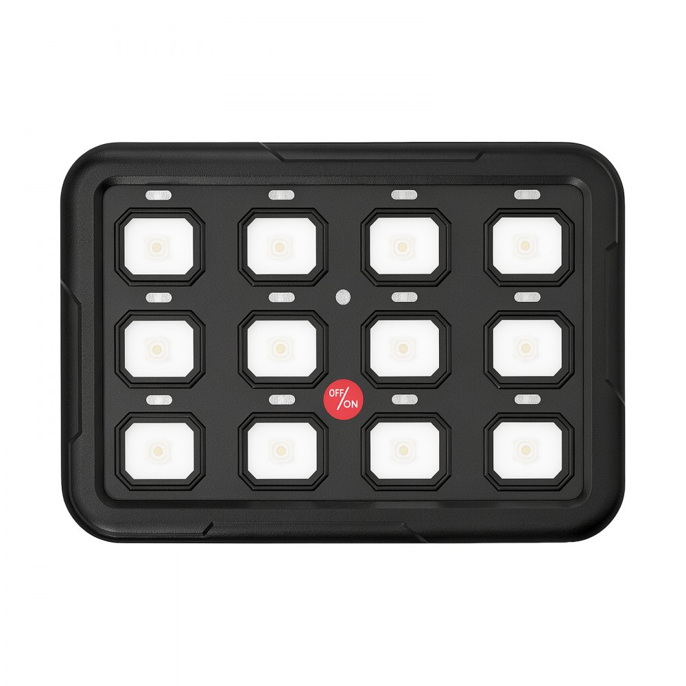 VEVOR 12 Gang Switch Panel RGB Circuit Control Backlight Auto-Dimmable, for 12-24V Car Truck Boat ATV UTV SUV, Toggle Momentary Strobe 3 Mode, 1920W 80A, Multifunctional Relay System, Waterproof