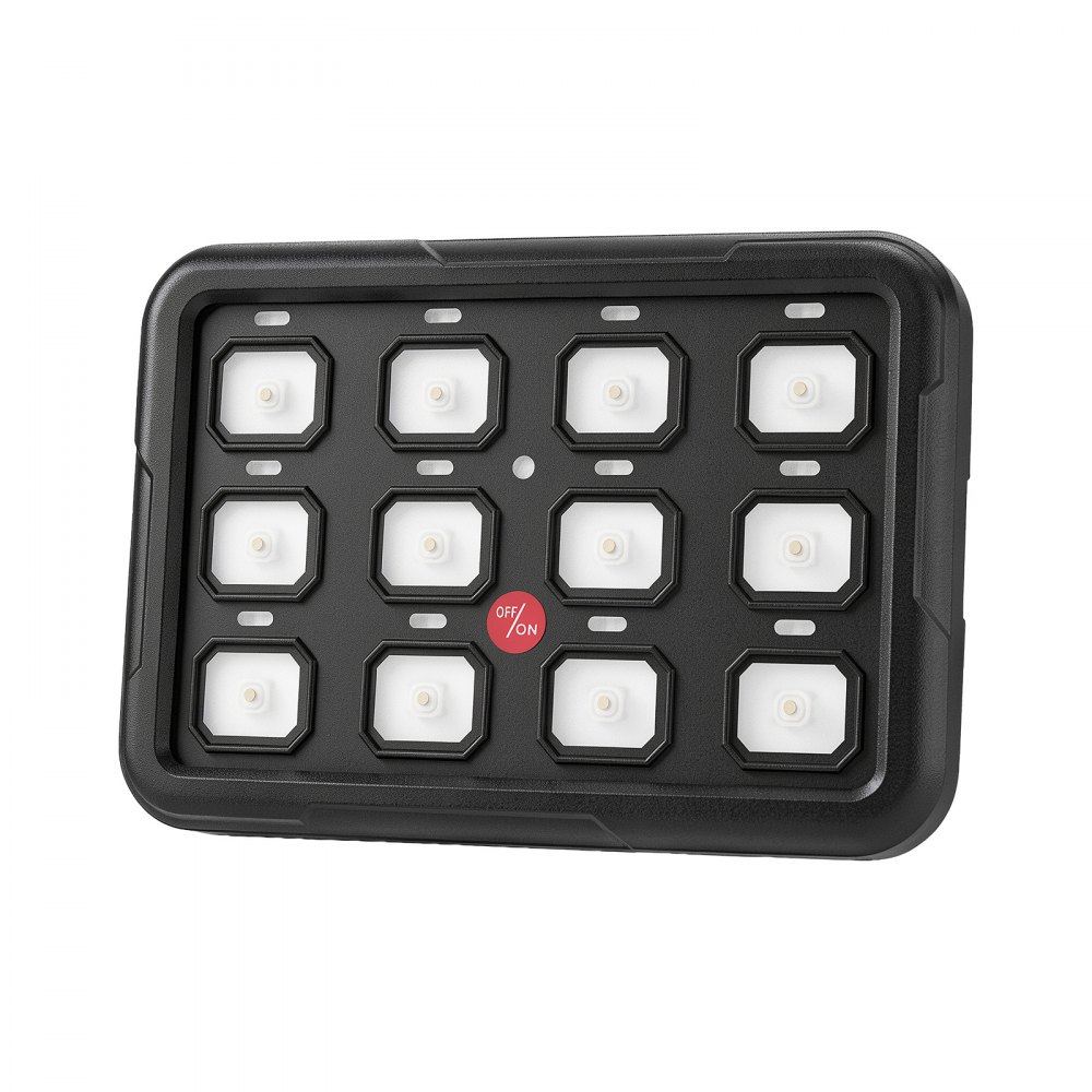 VEVOR 12 Gang Switch Panel RGB Circuit Control Backlight Auto-Dimmable, for 12-24V Car Truck Boat ATV UTV SUV, Toggle Momentary Strobe 3 Mode, 1920W 80A, Multifunctional Relay System, Waterproof