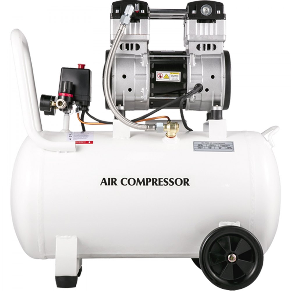 Compresor de aire portátil VEVOR de 1 HP, 15.8 galones, sin aceite, tanque de acero de 750 W, compresor de aire tipo panqueque de 115 PSI, ultra silencioso para reparaciones domésticas e inflado de neumáticos.