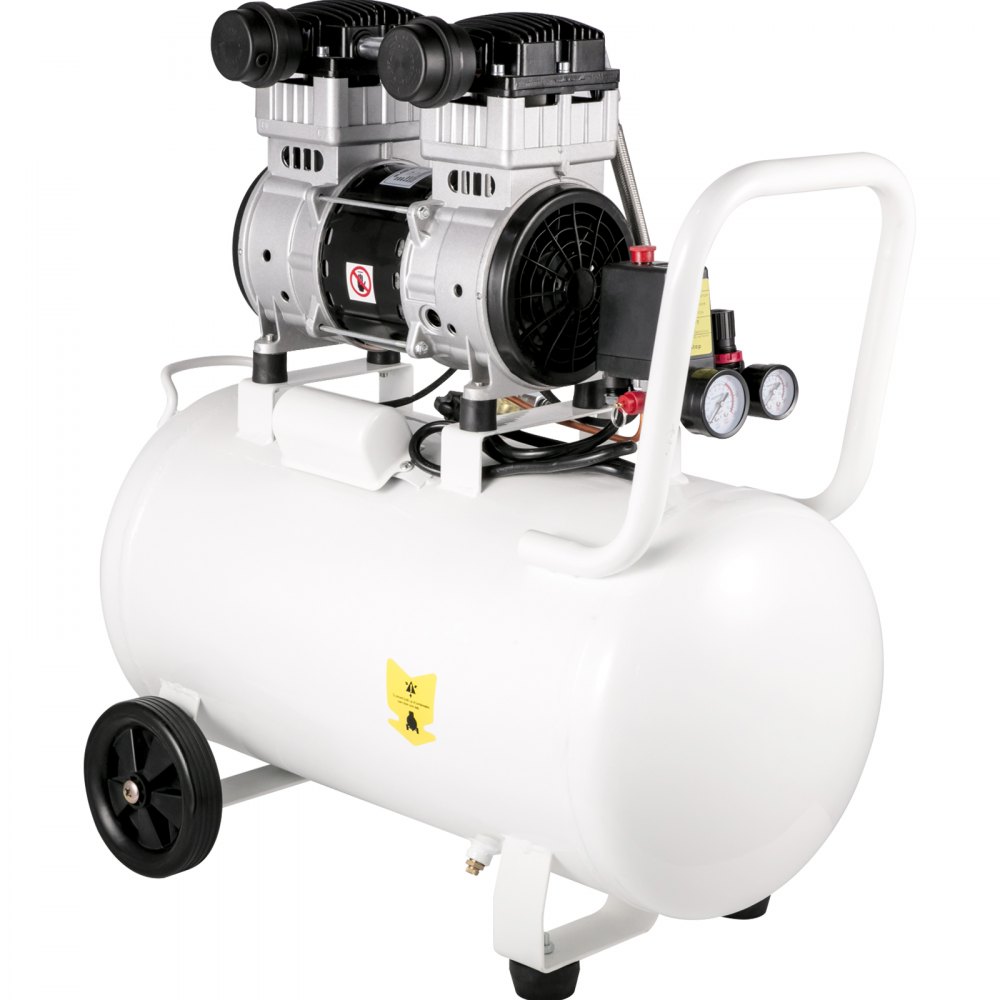 Compresor de aire portátil VEVOR de 1 HP, 15.8 galones, sin aceite, tanque de acero de 750 W, compresor de aire tipo panqueque de 115 PSI, ultra silencioso para reparaciones domésticas e inflado de neumáticos.
